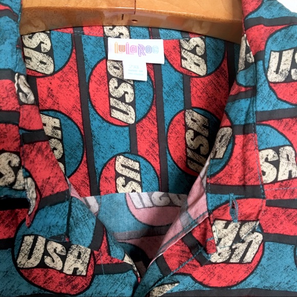 LuLaRoe Michael Button Up Shirt Mens USA - Picture 3 of 7